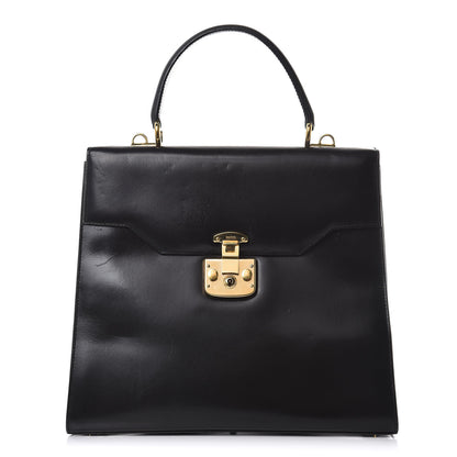 Gucci Regent Calfskin Lady Lock Top Handle Frame Bag Black 1 of 9