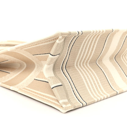 Christian Dior Canvas Embroidered Large Stripes Book Tote Beige 9 of 11