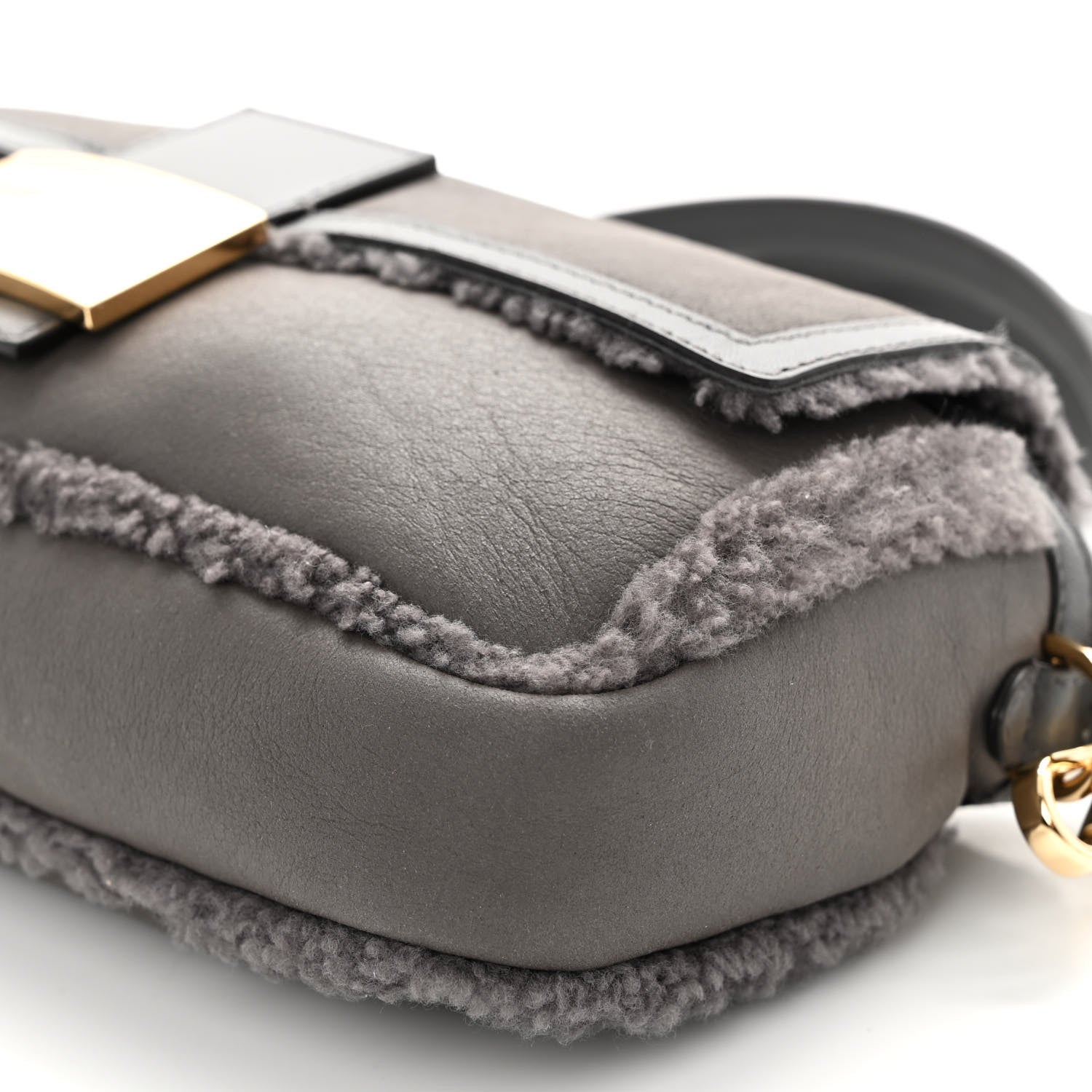 Fendi Lambskin Shearling Baguette Anthracite 9 of 9
