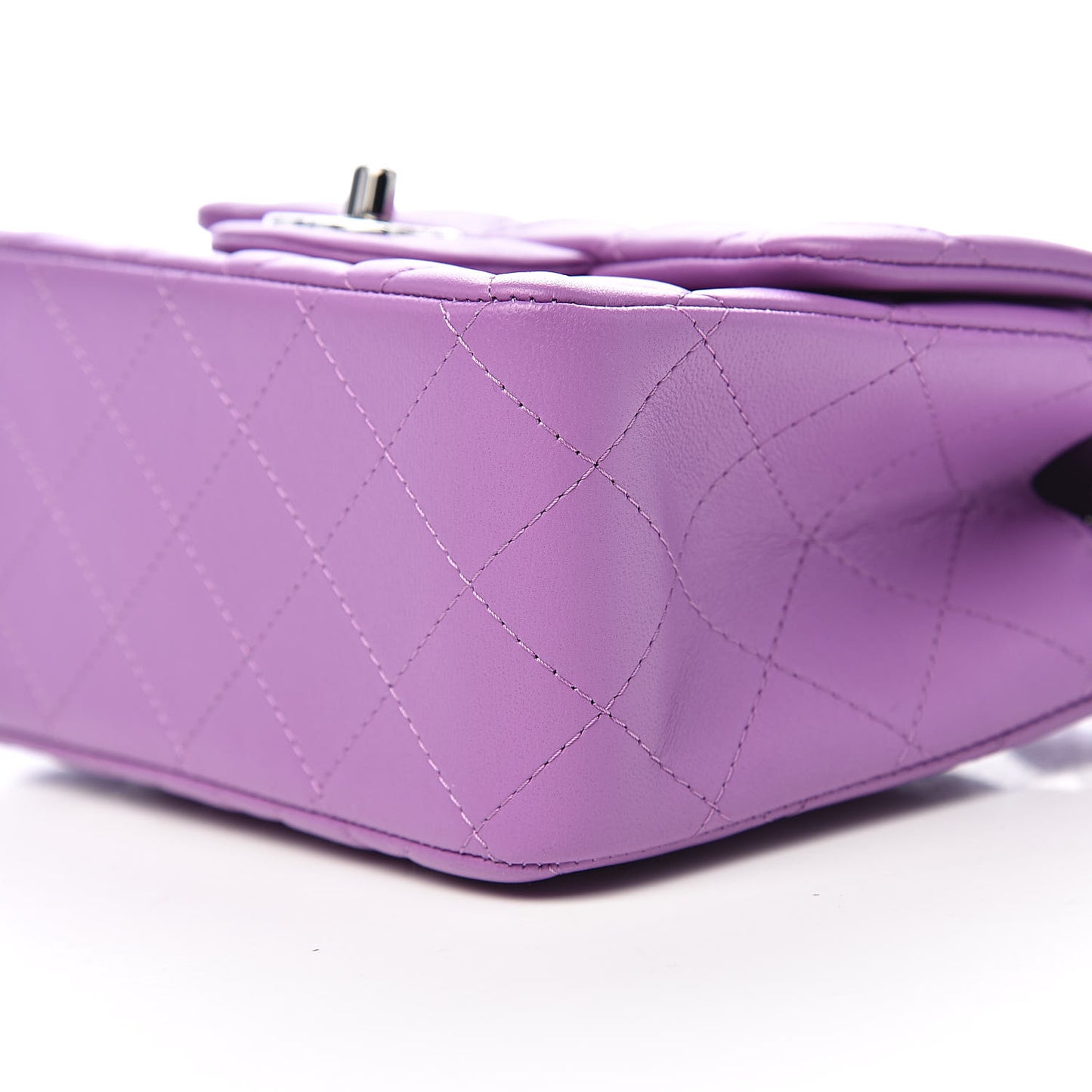 Lambskin Quilted Mini Square Flap Purple