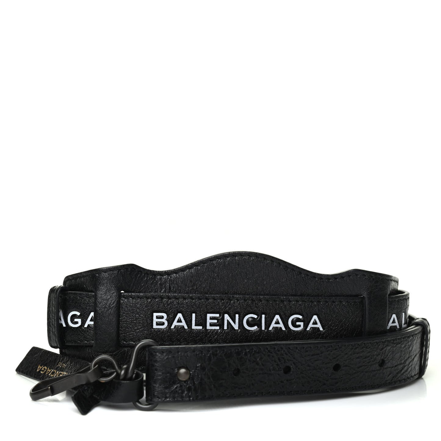 Agneau Classic Hardware Logo Shoulder Strap Black