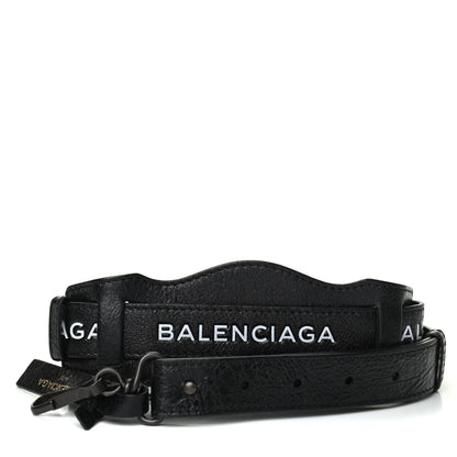Balenciaga Agneau Classic Hardware Logo Shoulder Strap Black 1 of 2