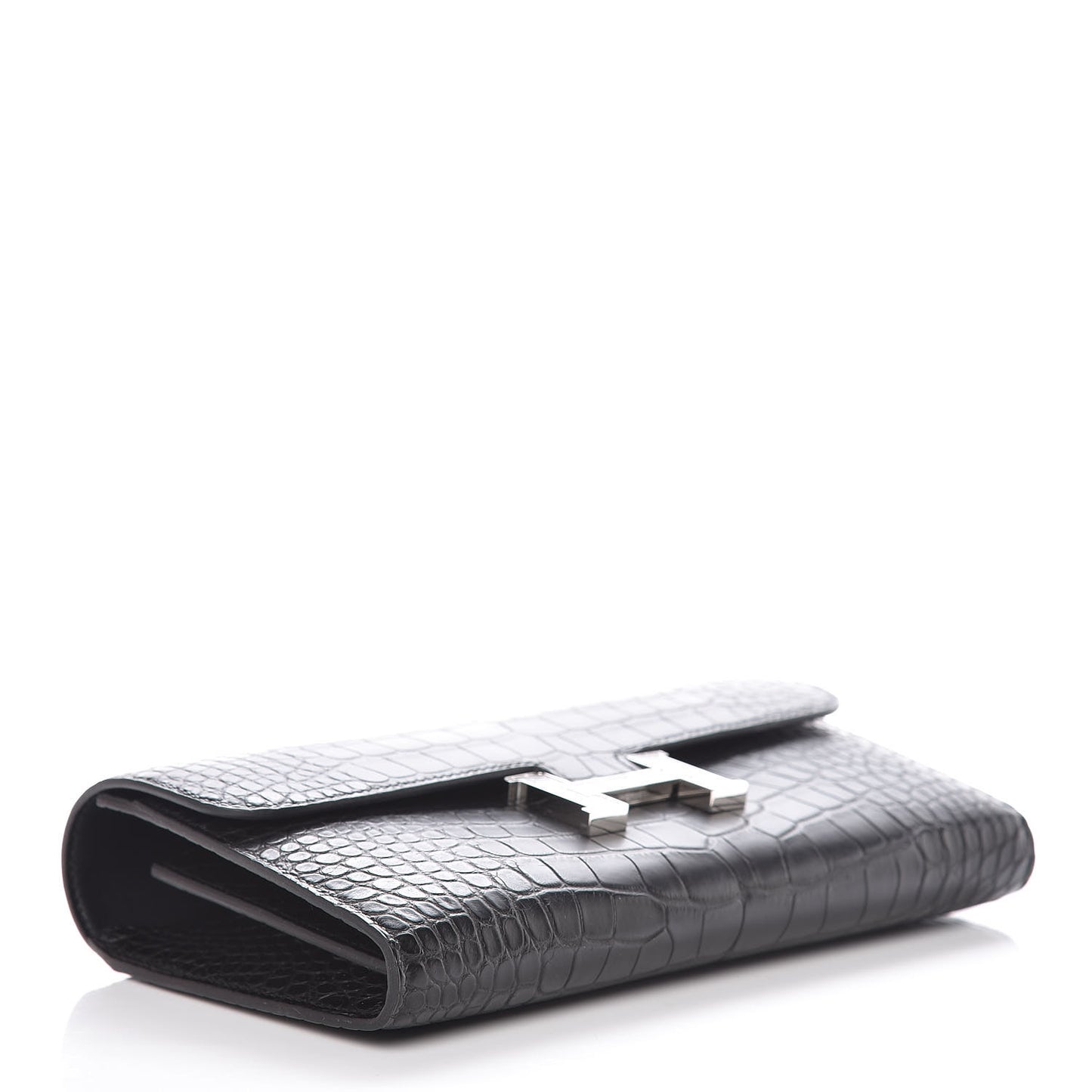 Matte Alligator Lizard Constance Wallet Black Ombre