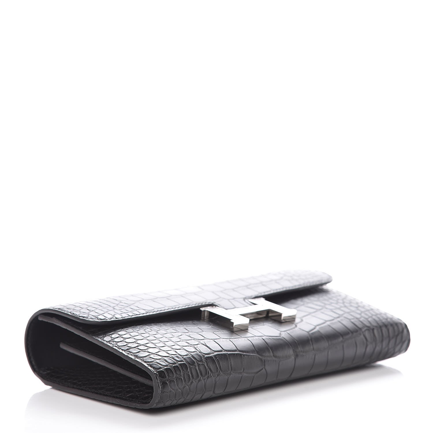 Hermes Matte Alligator Lizard Constance Wallet Black Ombre 4 of 10