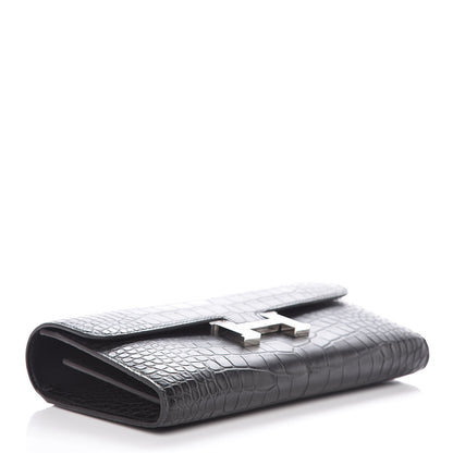 Hermes Matte Alligator Lizard Constance Wallet Black Ombre 4 of 10