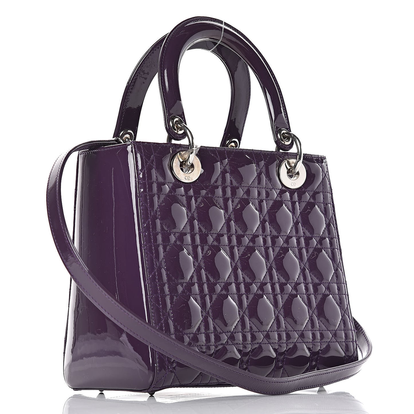 Patent Cannage Medium Lady Dior Purple