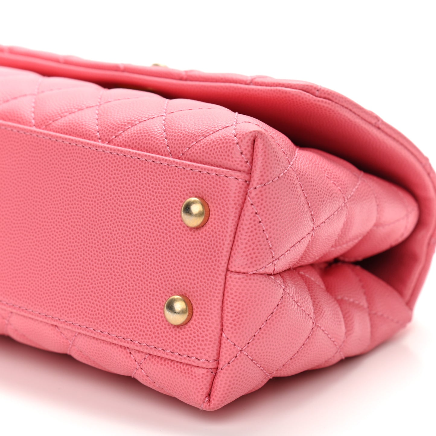 Caviar Lizard Embossed Quilted Mini Coco Handle Flap Pink
