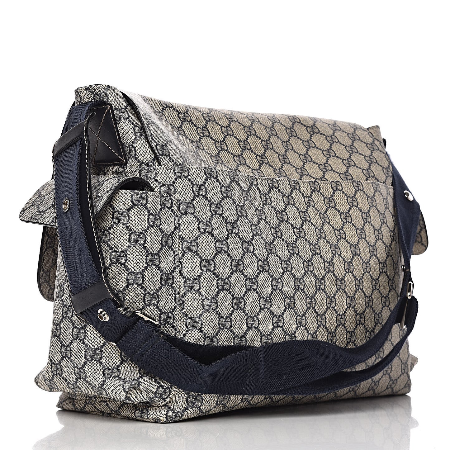 GG Plus Monogram Messenger Diaper Bag Navy