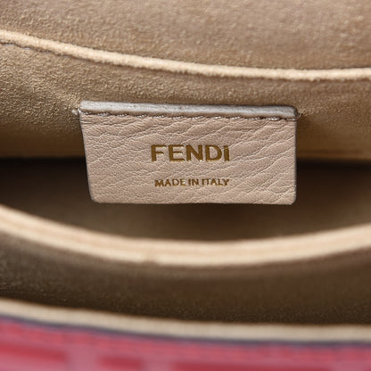 Fendi Vitello Liberty FF 1974 Embossed Small Kan U Shoulder Bag Fragola 6 of 9