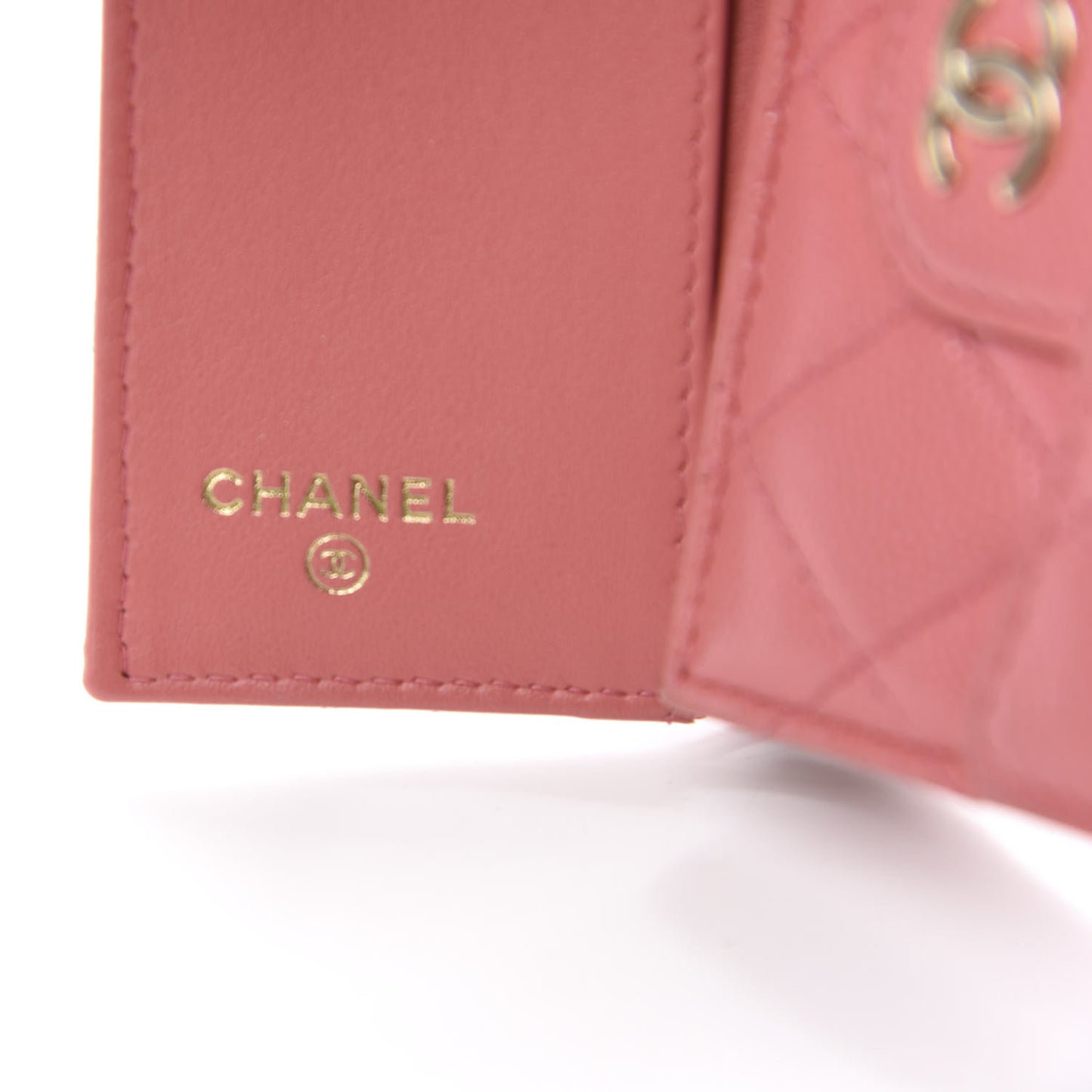Caviar Quilted Double Flap Wallet Pink　