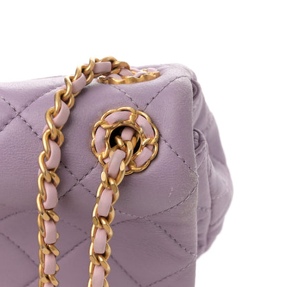 Chanel Lambskin Quilted Braided CC Small Flap Lilac 15 of 16