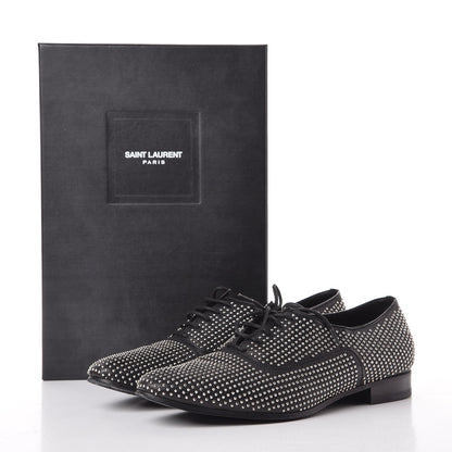 Saint Laurent Calfskin Metal Eyelet LuLu Richelieu Metal Eyelet Lace Up Oxfords 38.5 Black 14 of 14