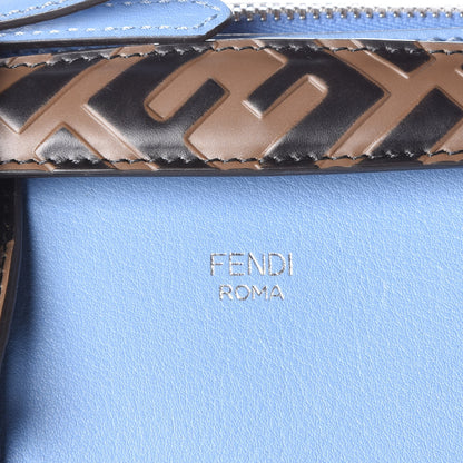 Fendi Vitello Dolce Bi-Color FF 1974 Embossed Medium By The Way Boston Bag Nebula Maya Black 12 of 13