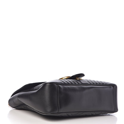 Gucci Calfskin Matelasse Large GG Marmont Shoulder Bag Black 4 of 12