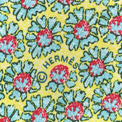 Hermes Silk Lalbhai Maxi Twilly Slim Vert D'eau Jaune 4 of 4