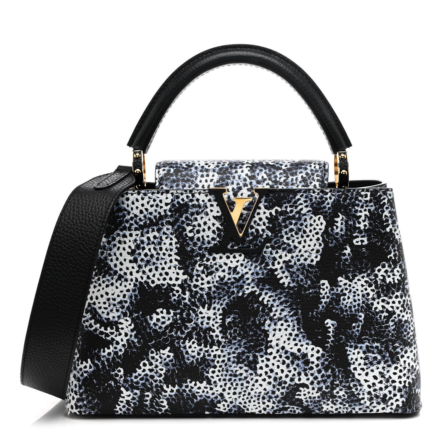 Louis Vuitton LV X YK Taurillon Infinity Net Capucines MM Black Blue 1 of 10