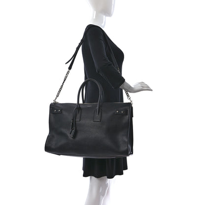 Saint Laurent Grained Calfskin 48H Sac De Jour Duffle Black 2 of 7