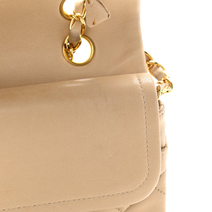 Chanel Lambskin Quilted Medium Double Flap Beige 13 of 20