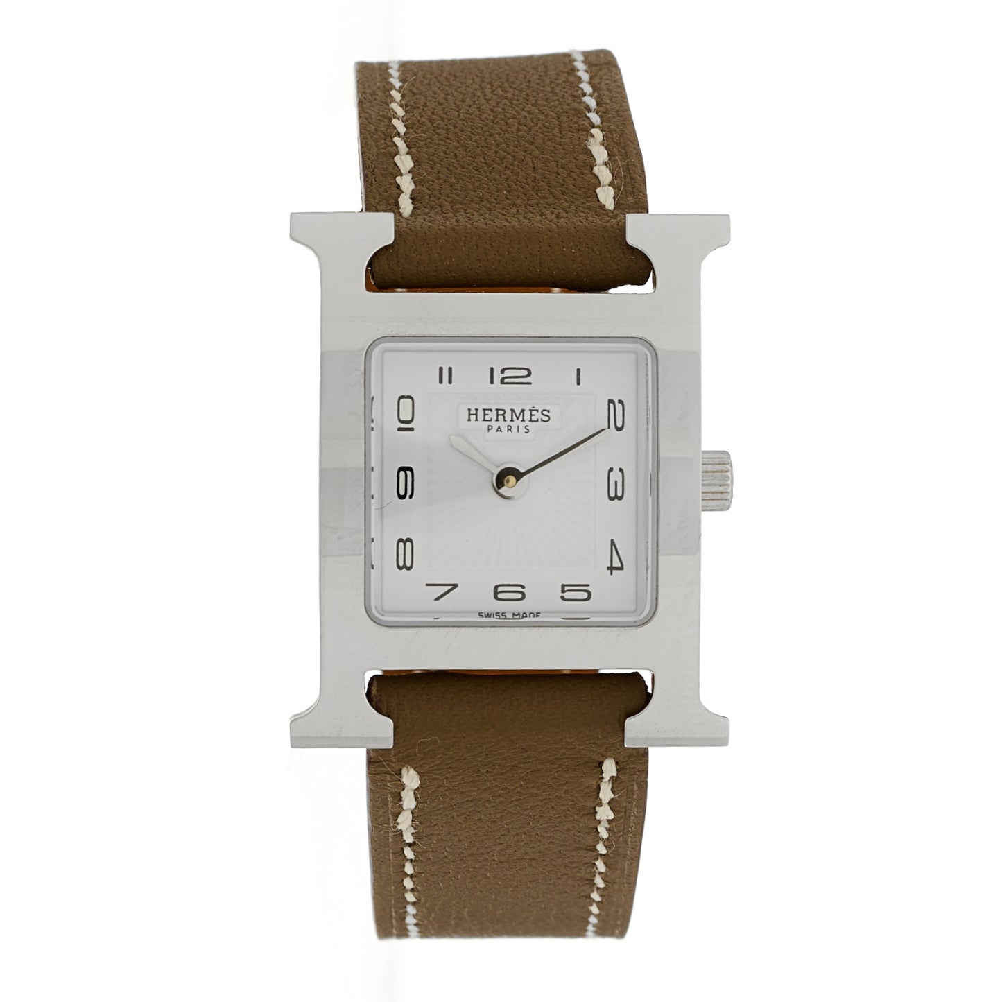 Stainless Steel Swift 21mm Heure H Hour Quartz Watch Etoupe