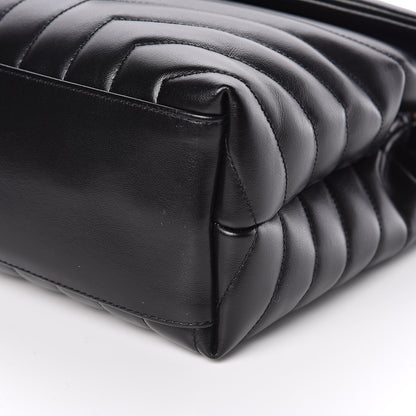Saint Laurent Calfskin Y Quilted Monogram Medium Loulou Chain Satchel Black 8 of 9