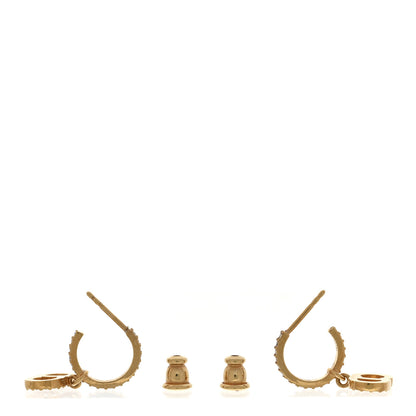 Christian Dior Crystal Clair D Lune Hoop Earrings Gold 3 of 4
