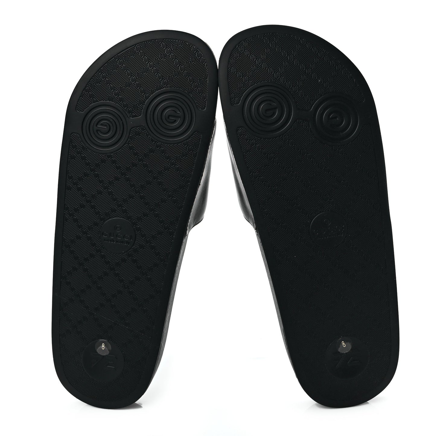 Nappa Miro Soft Calfskin Womens Interlocking G Slide Sandals 41 Black White