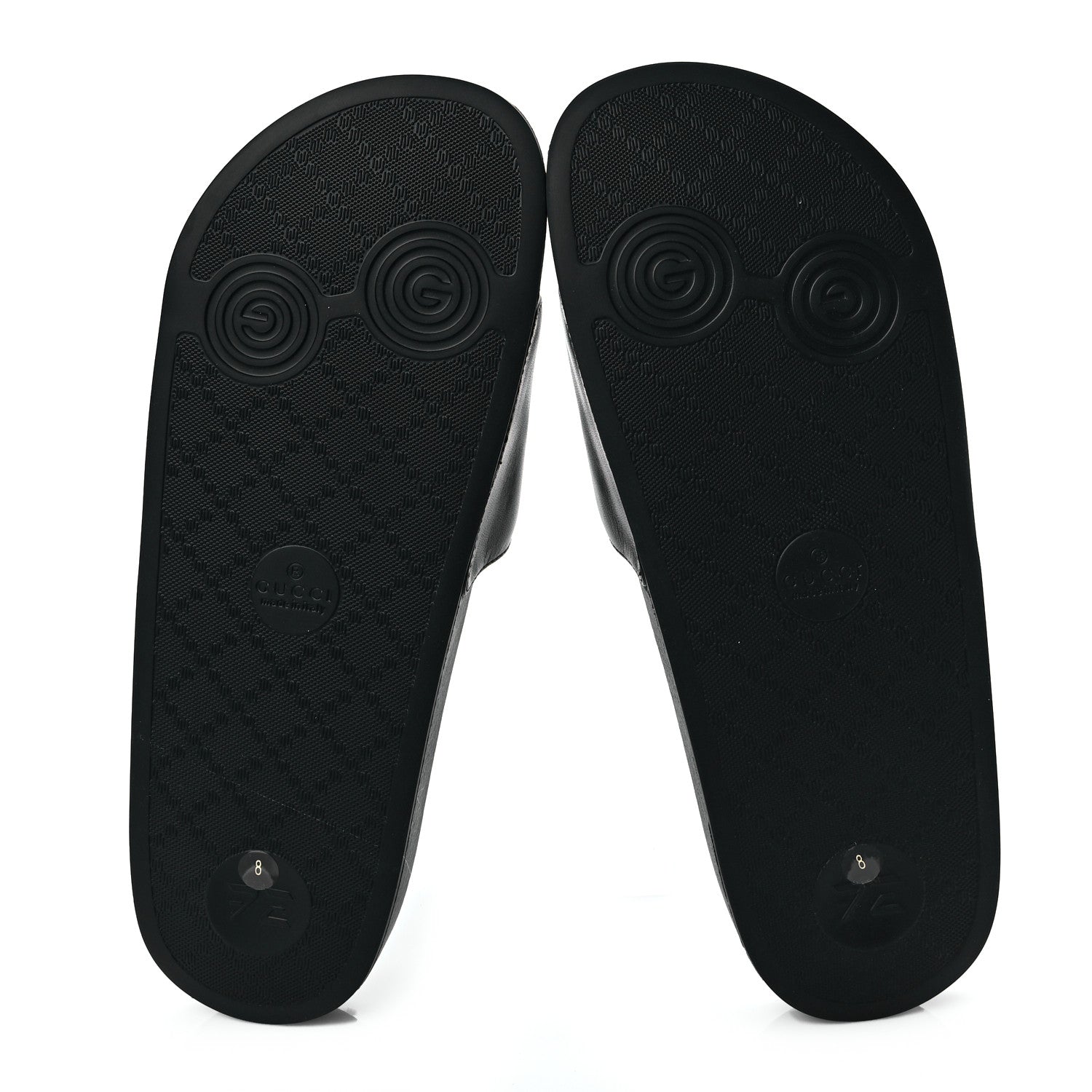 Gucci Nappa Miro Soft Calfskin Womens Interlocking G Slide Sandals 41 Black White 5 of 6