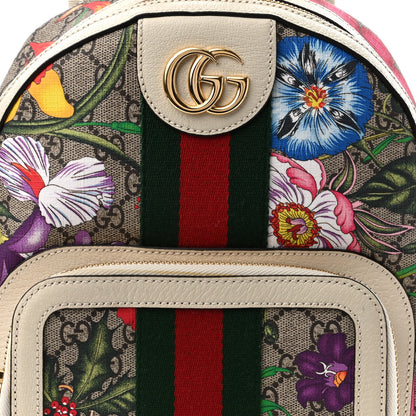 Gucci GG Supreme Monogram Flora Web Small Ophidia Day Backpack White 8 of 11
