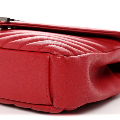 Saint Laurent Sheepskin Matelasse Chevron Monogram Medium College Bag Rouge 10 of 12