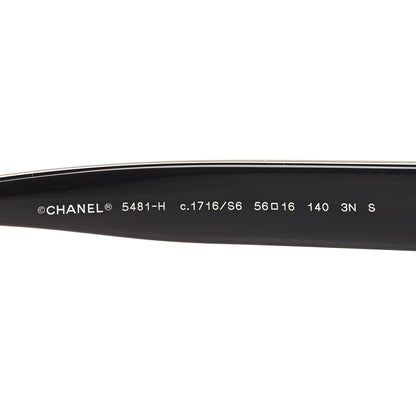 Chanel Acetate Pearl Cat Eye CC Sunglasses 5481-H Black 5 of 8