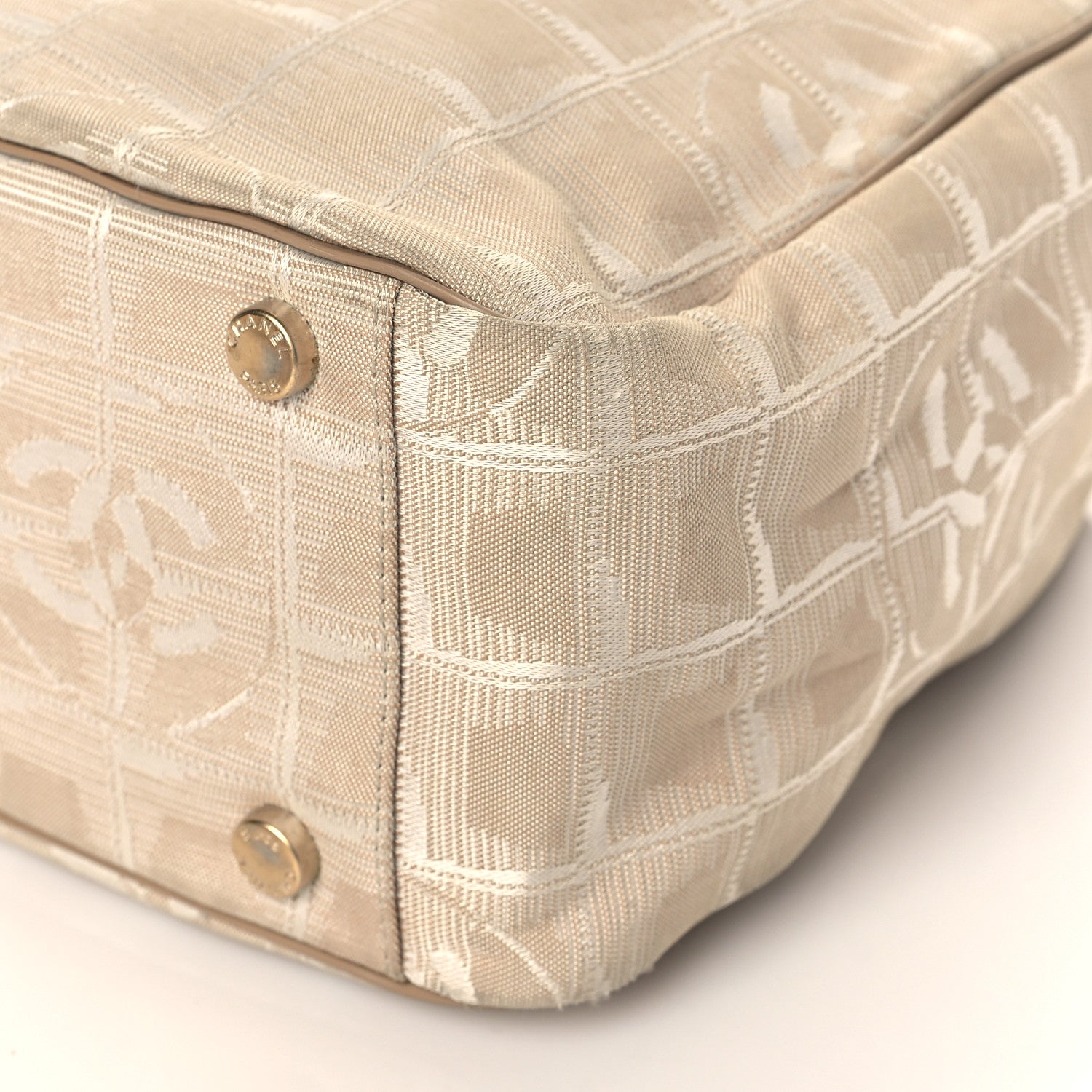Chanel Nylon Travel Shoulder Bag Beige 8 of 14