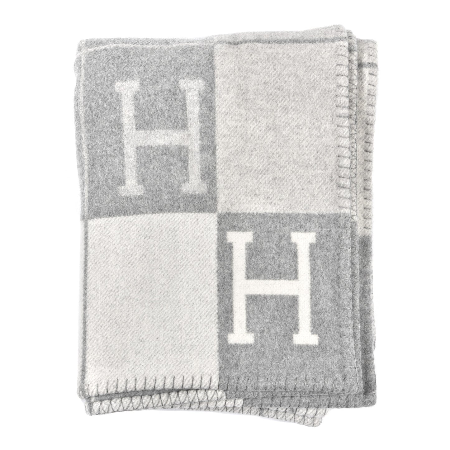 Wool Cashmere Avalon III Blanket Ecru Gris Clair
