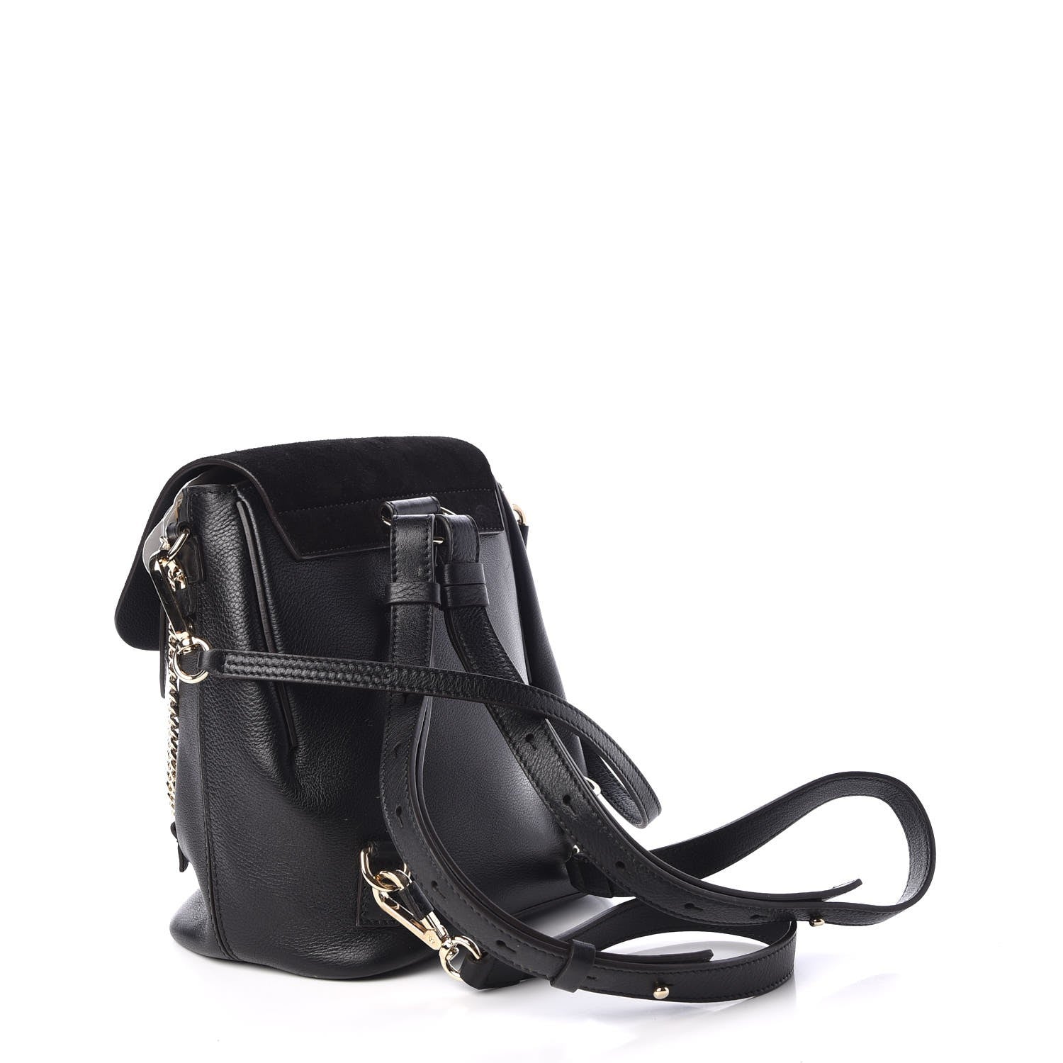 Chloe Suede Calfskin Small Faye Backpack Black 4 of 8