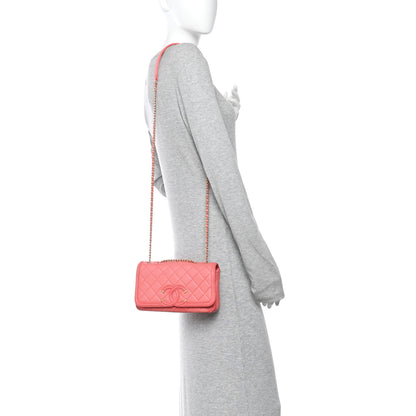 Chanel Caviar Quilted Small CC Filigree Flap Pink 2 of 12