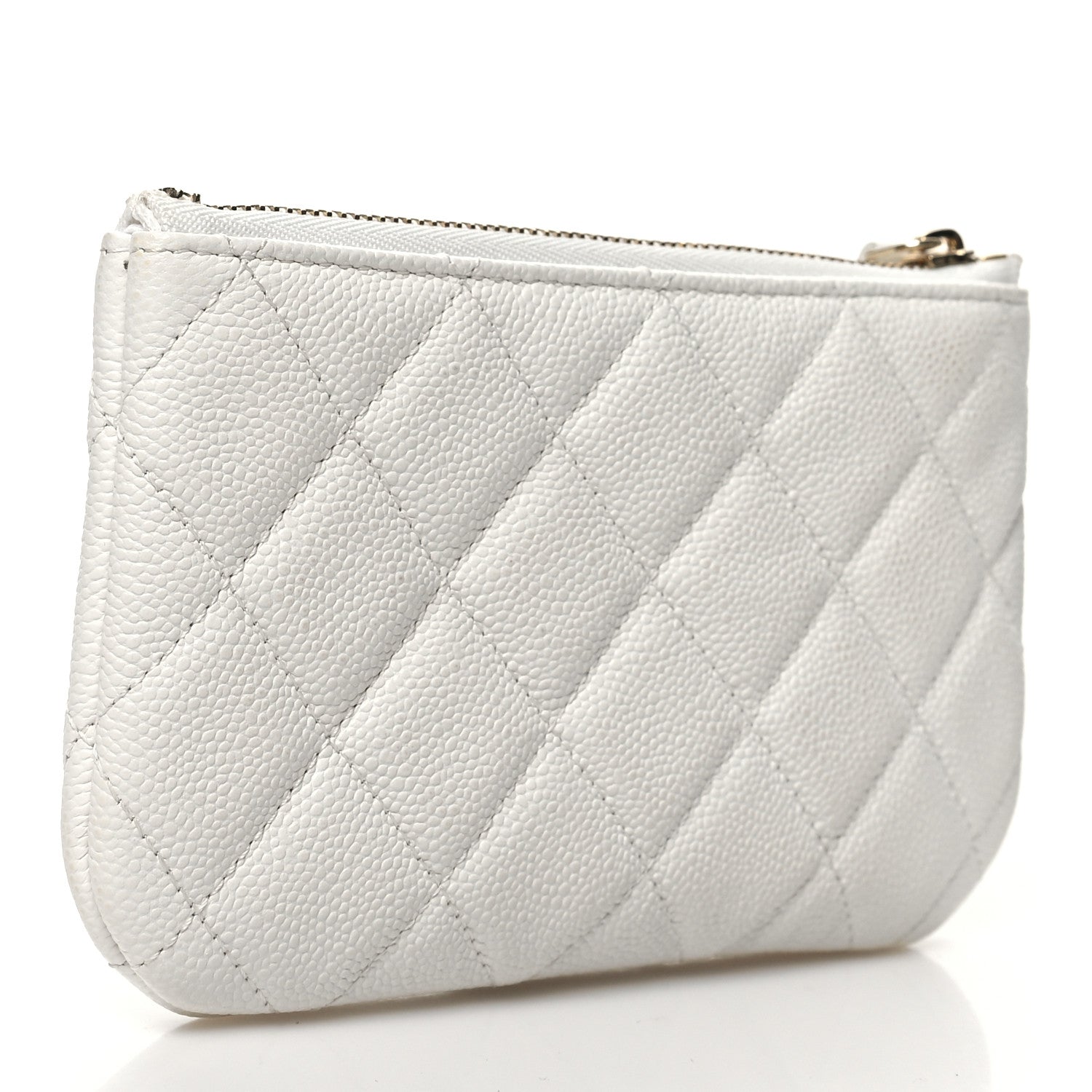Chanel Caviar Quilted Small Pouch White 4 of 9