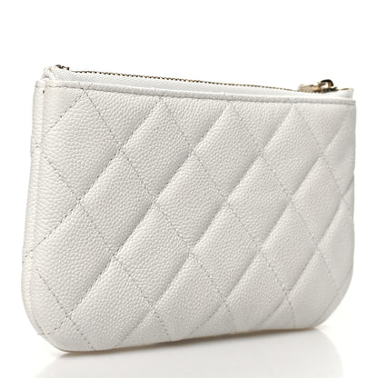 Chanel Caviar Quilted Small Pouch White 4 of 9