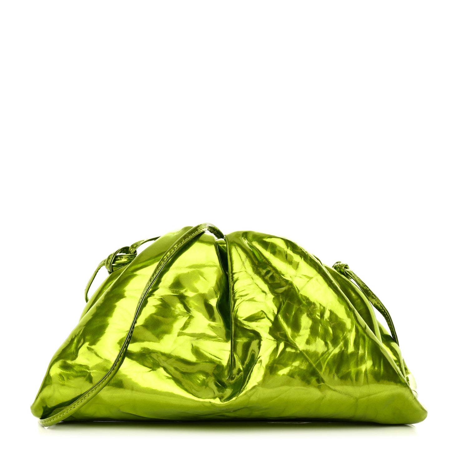 Metallic Crushed Calfskin The Mini Pouch Chlorophyll
