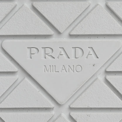 Prada Spazzolato Rois Triangle Logo Mens Low Top  Sneakers 9.5 White Black 9 of 14