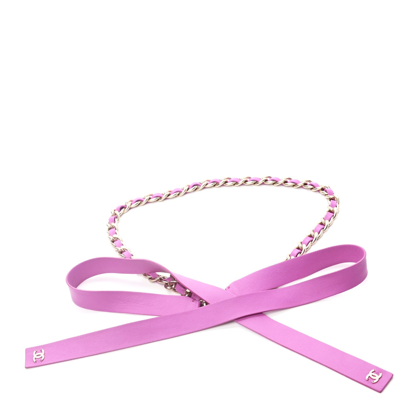 Lambskin Chain Belt S Lilac Gold