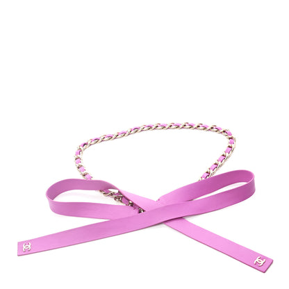 Chanel Lambskin Chain Belt S Lilac Gold 1 of 5