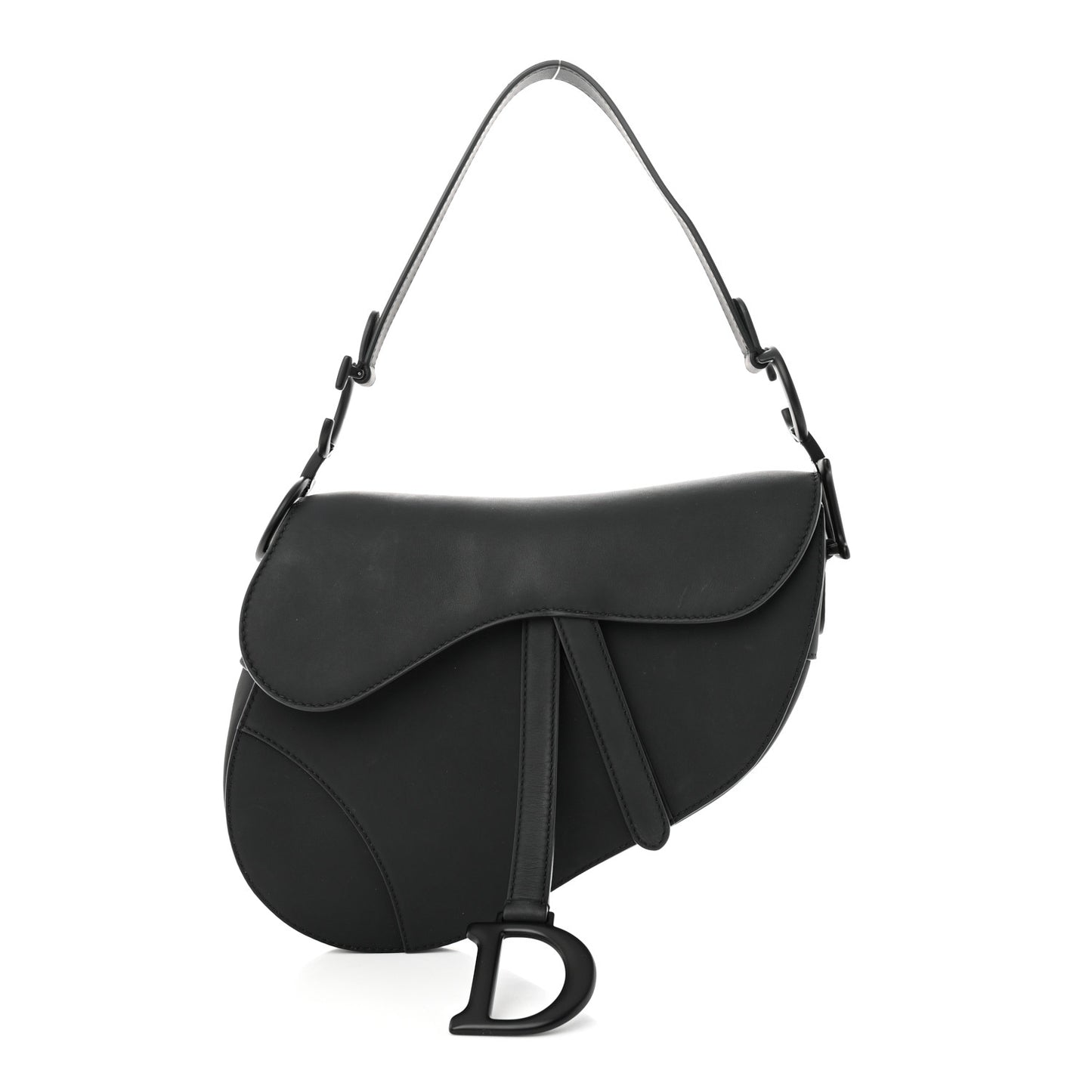 Ultra Matte Calfskin Saddle Bag Black