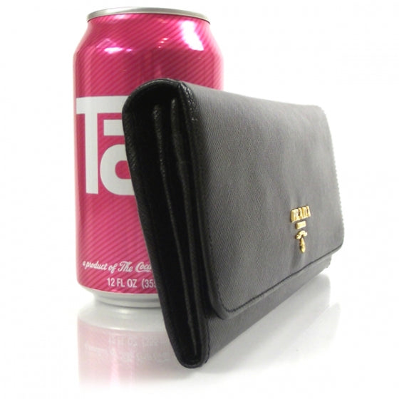 Prada Saffiano Long Wallet Black 3 of 9