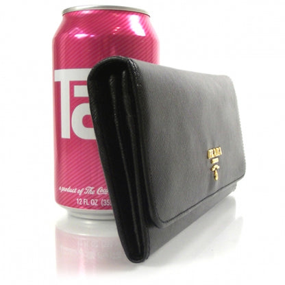 Prada Saffiano Long Wallet Black 3 of 9
