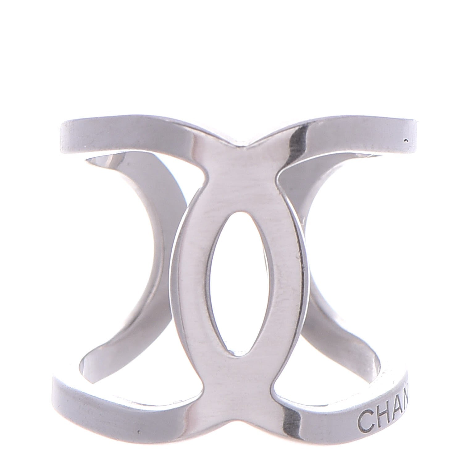 Chanel Metal CC Ring 57 8 Silver 1 of 6