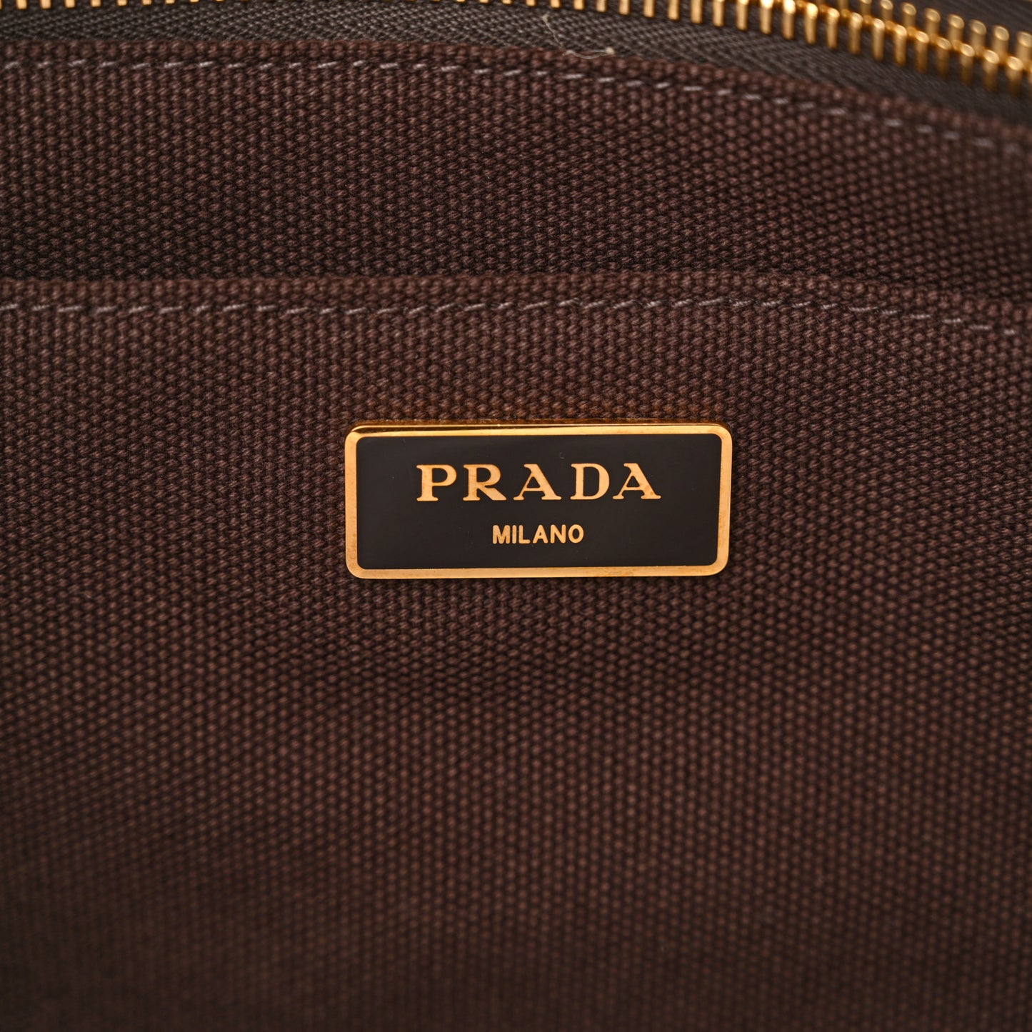 Canapa Striped Logo Tote Tabacco