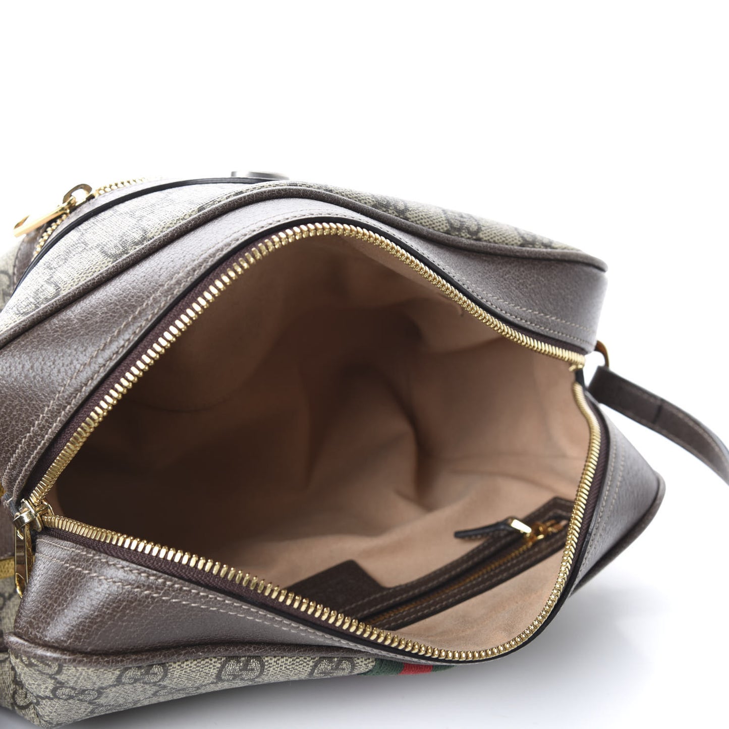 GG Supreme Monogram Web Small Ophidia Shoulder Bag Brown
