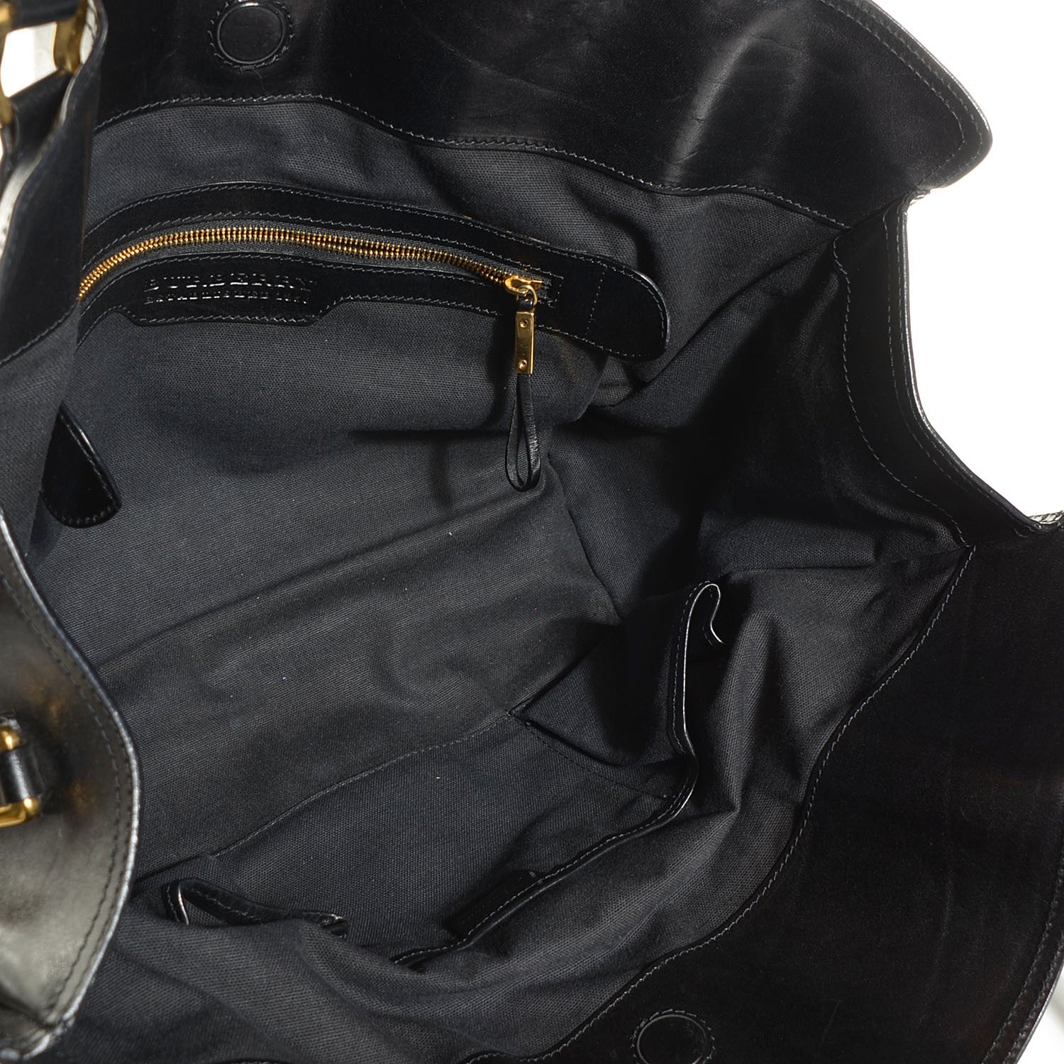 Burberry House Check Bridle Calfskin Tote Black 5 of 9