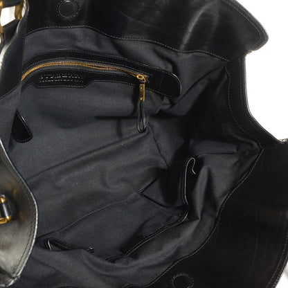 Burberry House Check Bridle Calfskin Tote Black 5 of 9