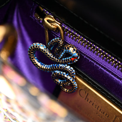 Christian Dior Smooth Calfskin Raqib Shaw Art Mini Lady Dior Navy Multicolor 12 of 12