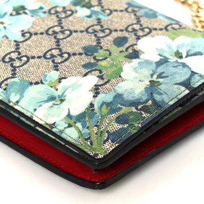 Gucci GG Supreme Monogram Blooms Chain Wallet Blue 9 of 9